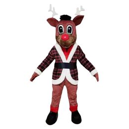 2024 Halloween Red Nose Deer Mascot Costume Christmas costume theme fancy dress costume