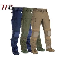 Men's Pants P40 Tactical Pants Men's Wear Resistant Waterproof Military Combat Jogging Pants Men 3D Cut Multi Pocket Cargo Pants Size S-4XL 230404