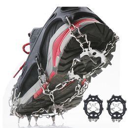 Crampons 1 Pair Anti Slip 19 Spike Hiking Teeth Shoe Cover Outdoor Ice Snow Spiked Grip Cleat 230404