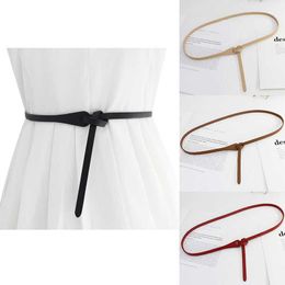 Belts Fashion Knot Belts Women Leather Belts For Women Soft Knotted Belt Long Dress Accessories Lady Waistbands Z0404