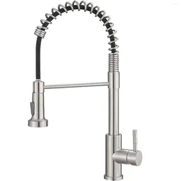 Kitchen Faucets Modern Sink Faucet With Pull Down Sprayer Commercial Home Single Handle Lever Spring