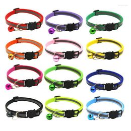 Dog Collars Pet Cats Collar With Bell Reflective Adjustable Necklace Strap Luminous Breakaway Buckles Products Accessories