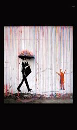 Colour Rain Banksy Wall Decor Art Canvas Painting Calligraphy Poster Print Picture Decorative Living Room Home Decor15033468