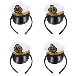 Bandanas 4 Pcs Negras Para Hombres Hat Headband Captain Headdress Performance Navy White Unique Hair Bands Kids Decors Child