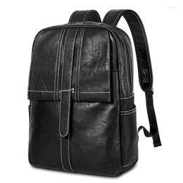 School Bags PU Men's Backpack Student Schoolbag Laptop Boy Girl Travel Bookbag Big Children's Bag Retro Handbag Men Backpacks