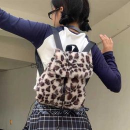 Backpack Style School Bags Fashion Luxury Fake Fur Women's Backpack Winter Soft Plush Ladies Schoolbag Female Shoulder Bags Handbagscatlin_fashion_bags