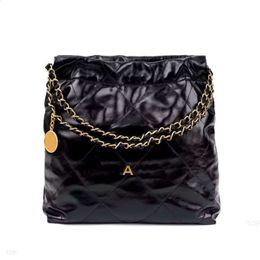 10A Mirror Quality Luxury designers bag Mini Bucket Bags 22 handbag 35cm shopping Calfskin Quilted Tote Black Purse Womens Shoulder Silver Chai