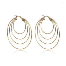 Stud Earrings FYSARA Top Selling Geometric Irregular Big Hoop Stainless Steel For Women Daily Minimalist Statement Jewelry