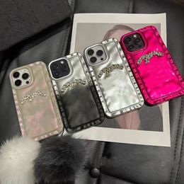 Classic Designer phone case Stereoscopic water ripple letters iPhone 15 14 14Pro 14Plus 13 12 Mini 11 Pro X XS Max Luxury leather case