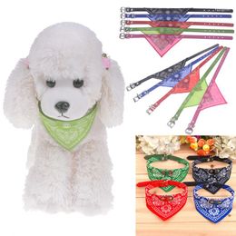 Dog Collars Puppy Neckerchief Adjustable Pet Cat Neck Bandana Collar Scarf Accessories For Cats & Small Dogs Black Red Blue Pink Purple