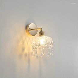 Wall Lamp Japanese Glass Nordic Elegant Bed Porch Bathroom Cloakroom Living Room Background Mirror Headlight