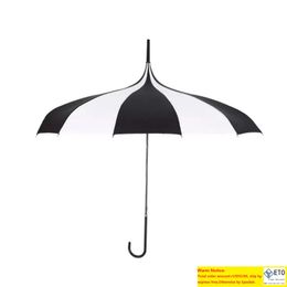 50Pcs Black And White Design Princess Royal Sun Umbrella Lady Pagoda LongHandled Umbrella Christmas Gift SN3352