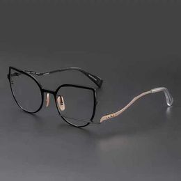 fashion Maruyama eyeglass handmade Personalised metal butterfly can be matched myopia glasses with large frame to show small face