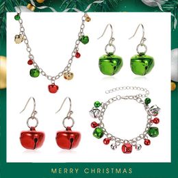 Stud Earrings Christmas Jewellery Women's Bell Necklace Bracelet Set Party For Friends Childs Wholesale