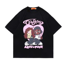 Mens TShirts Streetwear T Shirts Men Cartoon Couple Printed Hip Hop Short Sleeve Tshirts Cotton Oversized College Fashion Harajuku Tops Tee 230404