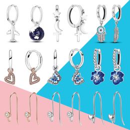 Dangle Earrings & Chandelier Real 925 Sterling Silver Cross Aeroplane Shape Flower Drop Eardrop For Women Earring Fine Jewellery GiftsDangle