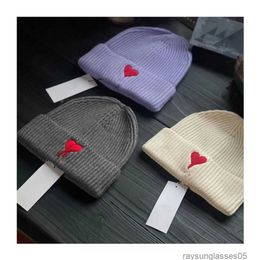 Fashion Amis Cashmere Warm Hat Female Designer Beanie Cap Ski A-line Embroidered Hem Men's Knitted Cold Hatb9tp