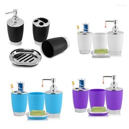 Bath Accessory Set 4Pcs/Set Bathroom Suit Bathing Accessories Goods Includes Soap Box Cup Toothbrush Holder Dispenser Dish