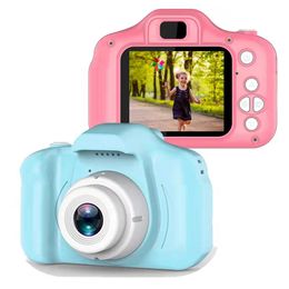 x2 1080p 어린이 미니 카메라 어린이 교육 장난감 아기 선물 생일 선물 디지털 카메라 프로젝션 비디오 촬영을위한 픽셀