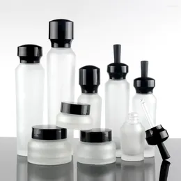 Storage Bottles Cosmetic Dropper Container Bottling 50ml Clear Frosted Bottle With