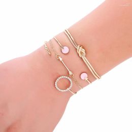 Bangle Luxury Design Bracelet For Women Geometry Chain Jewelry Bohemia Accessories Weave Four Piece Suit Alloy Gift Bangles