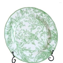 Plates 3pcs Sets Dinner Plate Round Dishes Bone China Dinnerware Serving Mugs Four Leaves Clover Pattern