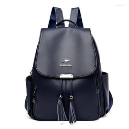 School Bags Fashion Fringe Design Backpack High Quality PU Leather Women's Backpacks For Teenage Girl Shoulder Bag SchoolBag Mochila