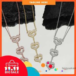 Pendant Necklaces T home light luxury simple classic popular women's necklace with drill hollowed out love high-quality design first Jewellery PZWX