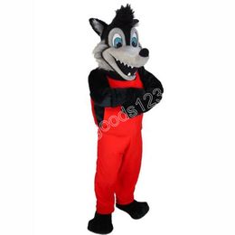 Cute Big Bad Wolf Mascot Costumes Halloween Fancy Party Dress Cartoon Character Carnival Xmas Advertising Birthday Party Costume Outfit