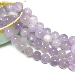 Loose Gemstones Fine Natural Lavender Purple Amethyst Quartz Round Gemstone Beads For Jewellery Making DIY Bracelet Necklace 6/8/10MM 1strand