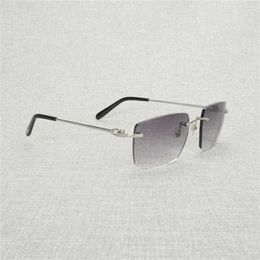 2023 Fashion Designer New Sunglasses Vintage Rimless Big Square Men Oversize Glasses Frame Women Eyeglasses Shades Oculos Gafas for Driving Outdoor 011BKajia
