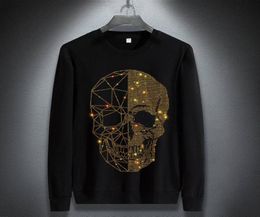 Januarysnow Brand Fashion Designer Winter Hoodies Mens Skulls Rhines Long Sleeve T Shirts Modal Cotton O Neck Short Sleeve Sl2752865