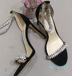 Whole Perfect Designer Women Shiloh Sandals Shoes Elegant Crystla Ankle Strap Lady High Heels Party Wedding Bride Pumps