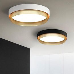 Ceiling Lights Nordic Minimalist Atmosphere Bedroom Led Lamp Art Warm Romantic Round Metal Kitchen Master Room Study Decor