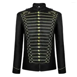 Men's Suits 2023 Mediaeval Mens Jacket Steampunk Hussar Marching Band Military Drummer Parade Coat Cosplay Costume