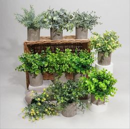 Decorative Flowers 1PC Green Artificial Plants Fake Tree Potted Bonsai Home Garden Bedroom Wedding Decoration