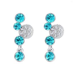 Stud Earrings ER-00240 Korean Fashion Crystal Earings Birthday Gift Silver Plated Personalized Women Items With