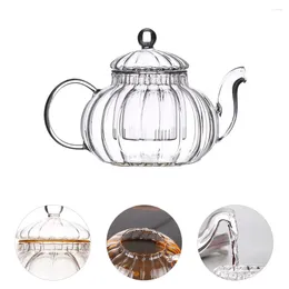 Dinnerware Sets Pumpkin Shaped Glass Flower Teapot Filtering Accessory Stainless Steel Water Pitcher Tableware