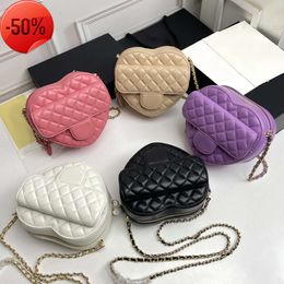 cross body bag heart purse Chain Crossbody Bag Designer Handbag Leather Shoulder Purse Brands Mini Heart Love With Gold Sling 18CM Cheap Bags 666