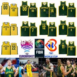 2023 FIBA Australia World Cup Basketball Jersey 4 Matisse Thybulle 5 Patty Mills 7 Isaac Humphries 22 Luke Jacob Travers 3 Dejan Vasiljevic