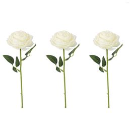 Decorative Flowers 3pcs Home Decor Beautiful Stage Single Stem Silk Peony Bouquet Fake Wedding Party Artificial Flower Garden DIY