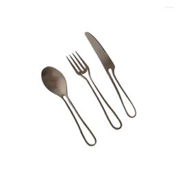 Dinnerware Sets C7AD Stainless Steel Flatware Cutlery Set Include Knife/Fork/Spoon For Home Kitchen Restaurant Camping