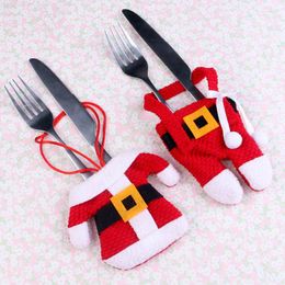 Christmas Decorations 2Pcs/Set Cute Tree Hanging Pieces Decoration Knives And Forks Pockets Portable Candy Gift Bags Home Tableware Holder