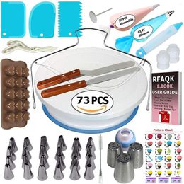 Bakeware Tools 73 Sets Of Cake Turntable Decoration Mounted Flower Mouth Set Sugar Turning Baking Tool