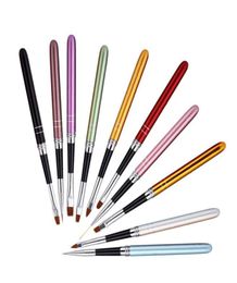 10 Colours Different Sizes Nail ASet With Copper Handle Design 10 PcsSet Polish Nylon UV Gel Painting Nail Brushes5317875
