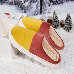 Slippers Men Winter Slip-on Comfortable Soft Round Toe All-match Trendy Fashion Non-slip Wear-Resistant Plus Velvet Keep Warm