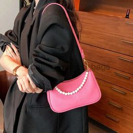 Shoulder Bags Handbags Women's Pu Leather Handbag Simple Ladies Beading Shoulder Underarm Bags Vintage Female Messenger Bagcatlin_fashion_bags