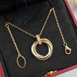 trinity necklace three colour for women designer 925 silver T0P quality highest counter quality Chain length 45CM classic style gift for girlfriend 008