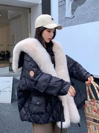 Women's Trench Coats Big Fur Collar Parkas Winter Jacket Women 2023 Thicken Hooded Coat Trendy Fashion Casual Loose Warm