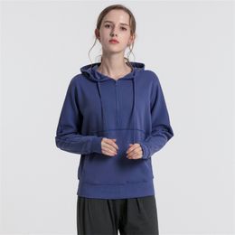 Lu Sport coats women running training yoga clothing qiu dong long sleeve workout clothes han edition hooded fleece jacket